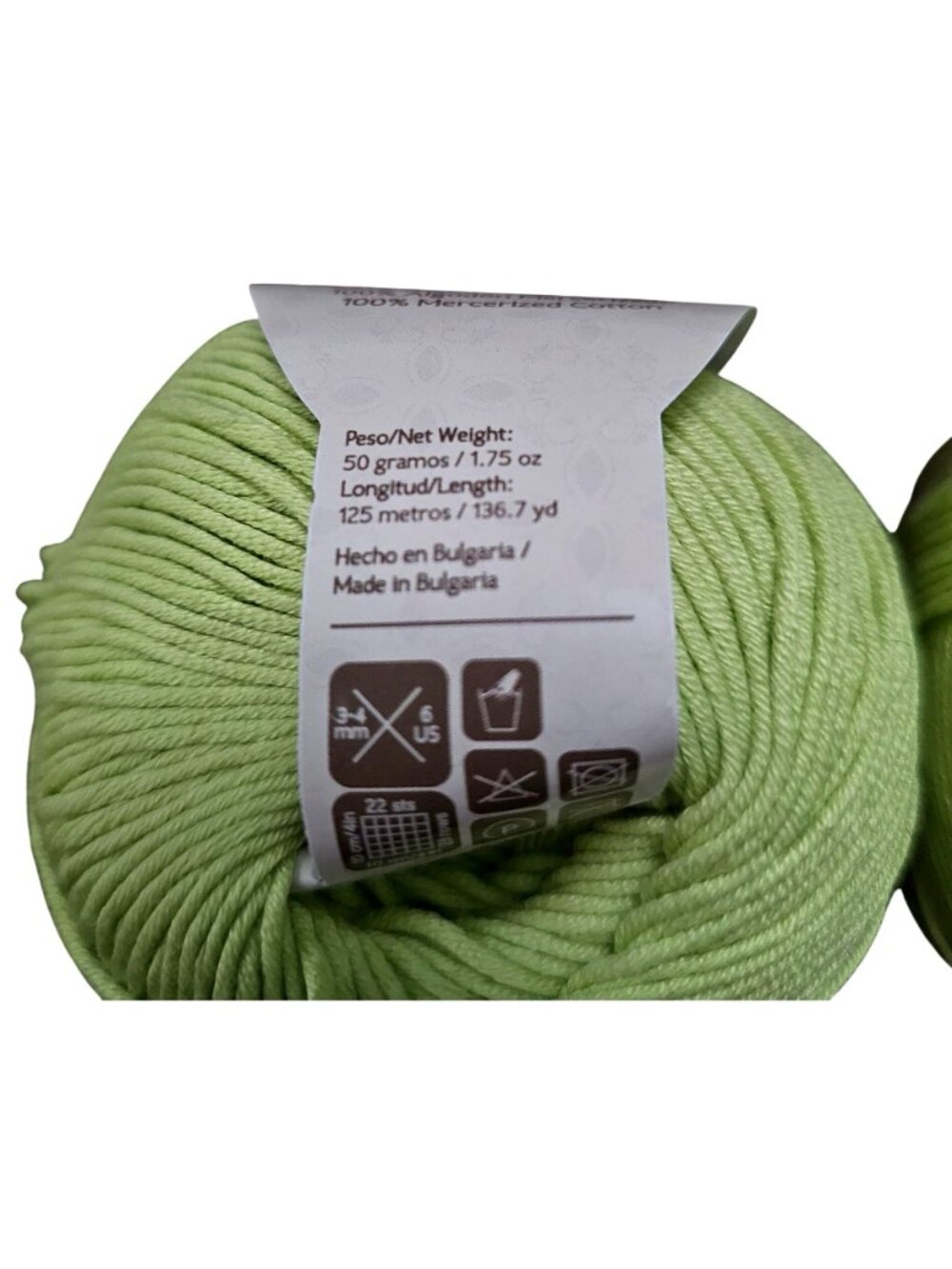Master Knit Elena Mercerized Cotton Yarn 4 Skeins Hot Pink Lime Green 50g 125m M - Picture 4 of 6